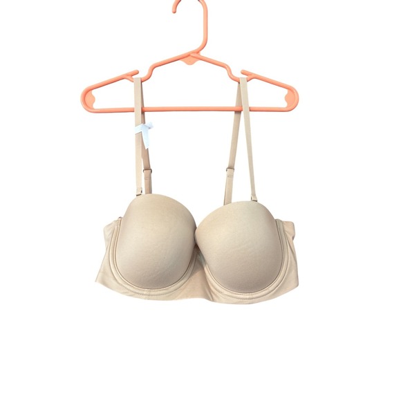 Aerie Real Sunnie Strapless Lightly Lined Bra Womens Removable Straps Pink 34B - Picture 1 of 4